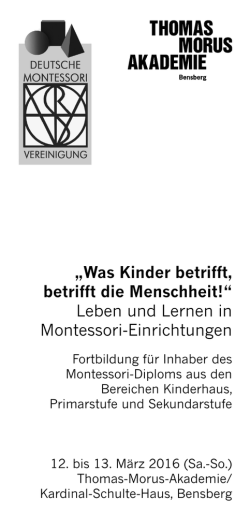 Was Kinder betrifft, betrifft die Menschheit!