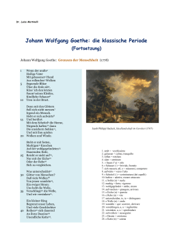 Goethe: klassische Periode