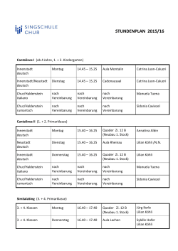 Stundenplan - Singschule Chur