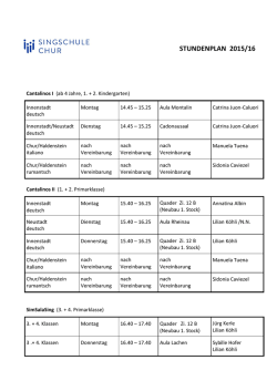 Stundenplan - Singschule Chur