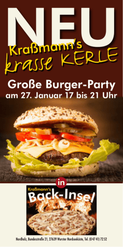 Große Burger-Party - Kraßmanns Backstube