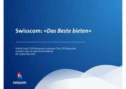 Swisscom: «Das Beste bieten»