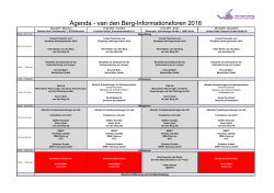 Agenda - van den Berg-Informationsforen 2016
