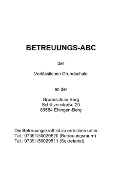 Betreuungs-ABC der Grundschule Berg