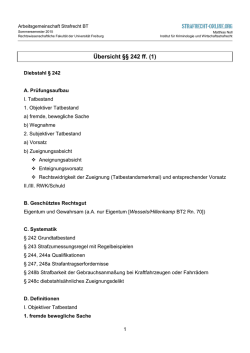 Übersicht § 242 - von Strafrecht