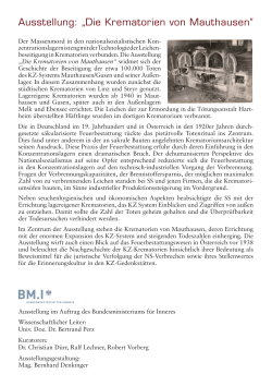 Ausstellung: »Die Krematorien von Mauthausen«