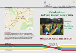 Einfach spielen- darf`s ein bisschen weniger sein?