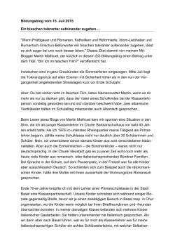 Ein bisschen toleranter aufeinander zugehen