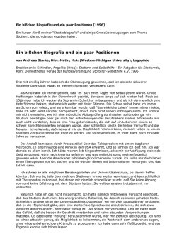 Ein bi&szlig;chen Biografie und ein paar Positionen