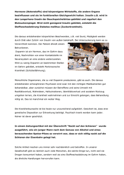 Hormone (Botenstoffe) sind k&ouml;rpereigene Wirkstoffe, die andere