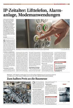 IP-Zeitalter: Lifttelefon, Alarm- anlage