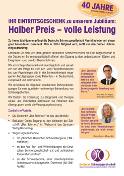 Halber Preis &ndash; volle Leistung - Deutsche Schmerzgesellschaft