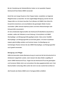 Hartwachs-&Ouml;l der Marke OSMO verwendet. Damit Sie noc