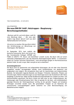 Die neue DIN EN 16481, Holztreppen - Bauplanung
