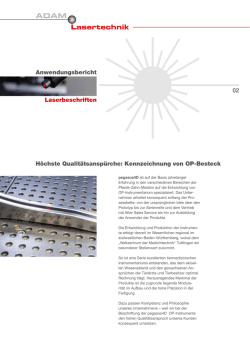 H&ouml;chste Qualit&auml;tsansp&uuml;rche: Kennzeichnung von OP