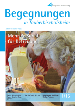 Hauszeitschrift - Evangelische Heimstiftung