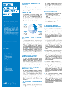 IN DREI SPRACHEN STUDIEREN? UNIBZ!