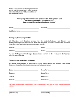 Festlegung Sprachen
