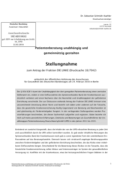 Dr. Sebastian Schmidt-Kaehler - F&uuml;r unabh&auml;ngige Patientenberatung