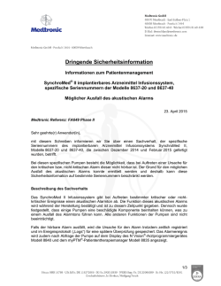 Dringende Sicherheitsinformation