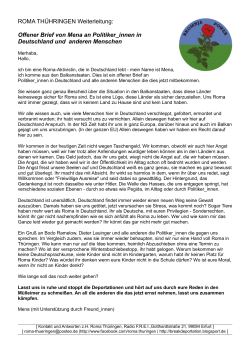 Offener Brief von Mena an Politiker_innen in Deutschland und