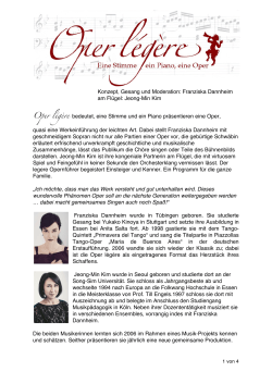 Pressetext Oper légère, übarbeitete Version Januar 2016