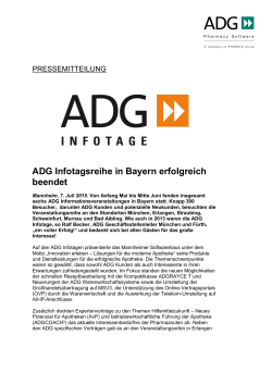 ADG Infotagsreihe in Bayern erfolgreich beendet