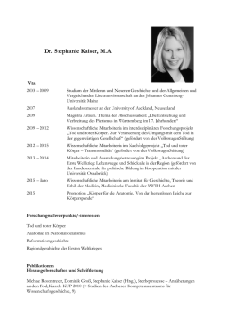 Dr. Stephanie Kaiser, M.A.