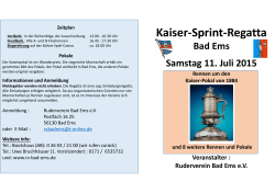 Kaiser-Sprint-Regatta am Samstag, den 11.07.2015