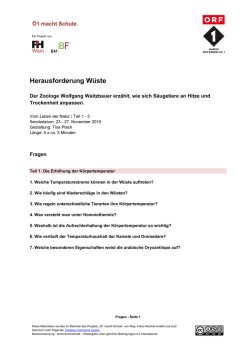 Herausforderung W&uuml;ste