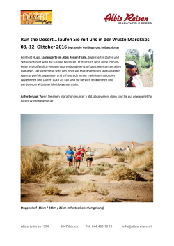 Run the Desert… laufen Sie mit uns in der Wüste Marokkos