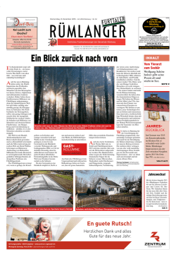 Ein Blick zur&uuml;ck nach vorn