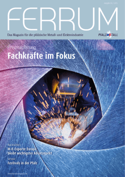 ferrum Ausgabe 3-2015 - Verband der Pf&auml;lzischen Metall