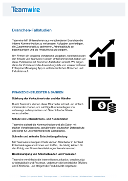 Branchen-Fallstudien von Teamwire