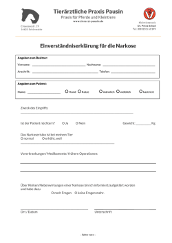 Narkoseeinverständnis bei Hund und Katze