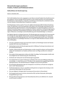 Herausforderungen annehmen - Frieden, Freiheit und Wohlstand