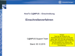 HowTo C@MPUS: Einschreibeverfahren Promotion