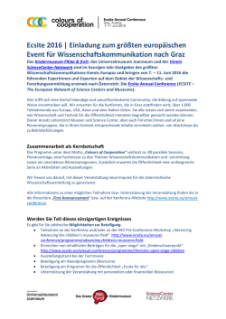 Ecsite 2016 | Einladung zum gr&ouml;&szlig;ten europ&auml;ischen Event f&uuml;r
