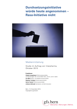 Durchsetzungsinitiative w&uuml;rde heute angenommen &ndash; Rasa