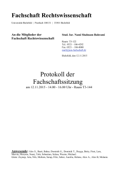 Protokoll vom 15.11.2015 - Fakultät für Rechtswissenschaft