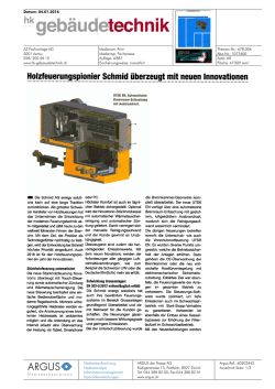 Holzfeuerungspionier Schmid &uuml;berzeugt mit neuen Innovationen