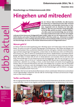 Hingehen und mitreden! - dbb beamtenbund und tarifunion