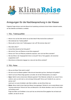 Anregungen für die Nachbearbeitung