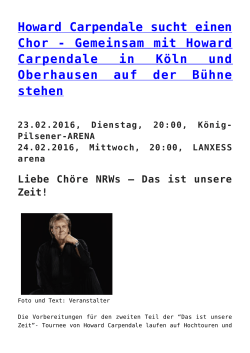 Howard Carpendale sucht einen Chor