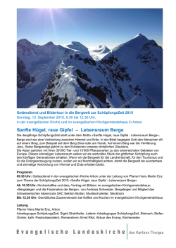 SchöpfungsZeit 2015: Sanfte Hügel, raue Gipfel – Lebensraum Berge