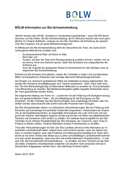 Info Bio Schweine Haltung - Bund Ökologische Lebensmittelwirtschaft