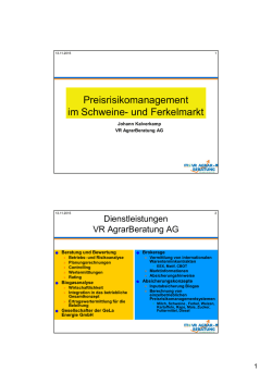Absicherung Schweine, Ferkel und Futtermittel