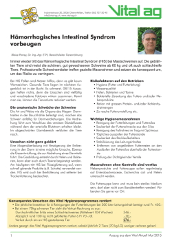 H&auml;morrhagisches Intestinal Syndrom vorbeugen