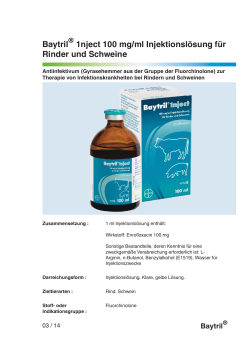 Baytril 1nject 100 mg/ml Injektionslösung für Rinder und Schweine