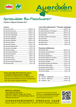 Spreewälder Bio-Fleischwaren - Aueroxenreservat Spreeaue GmbH